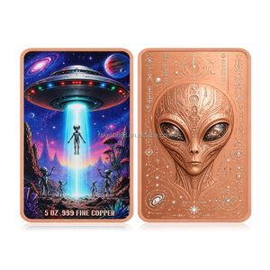 Batangan Tembaga Halus 5oz Berwarna UV, Bentuk UFO Alien 3D Relief, Koleksi Fantasi, Suvenir, Produsen Batangan Tembaga - Product Image 2