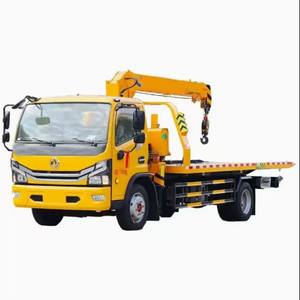 Dongfeng 4x2 platte oplegger bergingswagen uitgerust met een 8-tons kraan voor noodhulp. Fabrieksdirecte verkoop. - Product Image 2