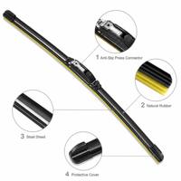 Lame d'essuie-glace multifonction WEILONG avec connecteur antidérapant 12-28 pouces en caoutchouc naturel, adaptateur multi-tailles, vente en gros OEM