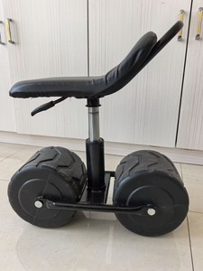 Chaise de jardin à roulettes noire d'une capacité de 100kg et chariot à outils chariot à siège roulant industriel étiquette TC1411 - Product Image 5