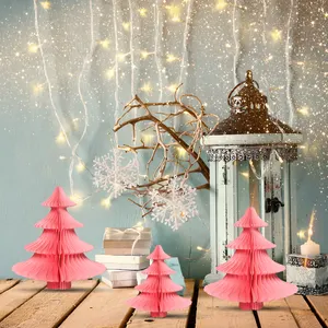 2024 Papier Honingraat Opknoping Ornamenten Met Magneet Voor Kerstboom Decoratie Xmas Festival Home Decor Benodigdheden