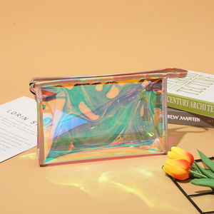 Bolsa de Maquillaje de Viaje Personalizada de PVC Holográfico Transparente, Organizador de Cosméticos Impermeable con Corte Láser - Product Image 3