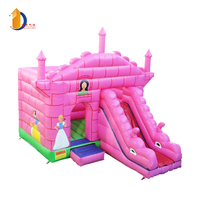 Bon marché Château Gonflable Rose Gonflable Videur Château Gonflable Avec Toboggans Pour Les Enfants