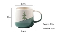 Mug Kopi Keramik Natal dengan Lapisan Warna Kustom, Kapasitas Besar, Aman untuk Microwave dan Mesin Cuci Piring, Desain Modern, Dilengkapi Tutup dan Sendok