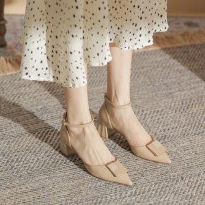 Sexy Summer/Winter Leather Pointed-<b>Toe</b> <b>Closed</b> <b>Toe</b> <b>High</b> <b>Heels</b> with Anti-Slip Treatment for Parties Weddings & Formal Occasions - Product Image 2