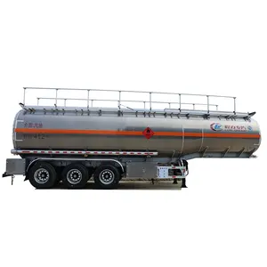 Semirremolque de 3 ejes, tanque de combustible de 42m3 de aleación de aluminio para transporte de aceite diésel, con válvula de emergencia