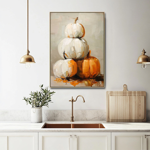 Thanksgiving automne <span class=keywords><strong>citrouille</strong></span> <span class=keywords><strong>nature</strong></span> <span class=keywords><strong>morte</strong></span> Art déco peint à la main récolte toile décoration murale peinture - Product Image 2