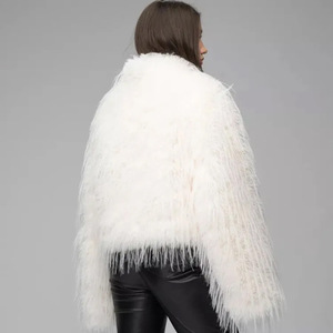 <span class=keywords><strong>Manteau</strong></span> d'hiver pour femmes, noir, blanc, violet, épais, chaud, en fourrure, veste en fourrure longue <span class=keywords><strong>imitation</strong></span>, veste en peluche moelleuse, manteaux moelleux - Product Image 6