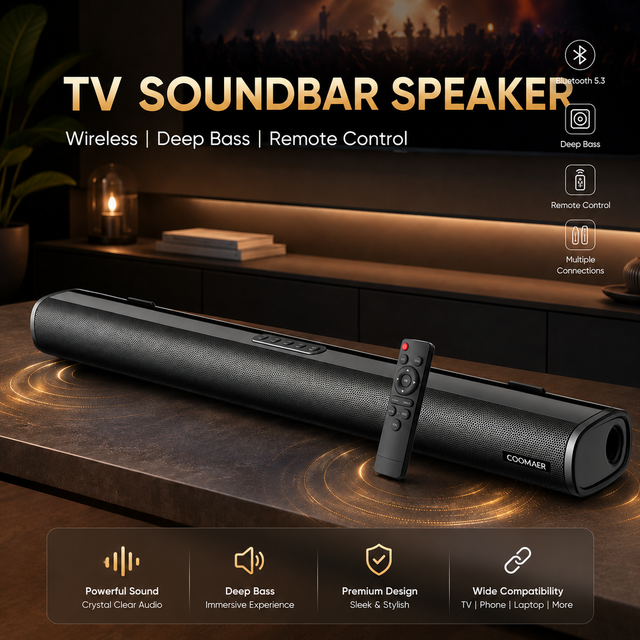 Advanced Wireless Blue Tooth Sound Bar for Tv With Integrated Led Display and Adapter Superior Home Theater Audio Quality