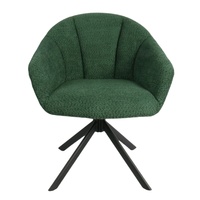 Fauteuil pivotant d'appoint moderne en velours, durable et écologique, avec pieds en métal, idéal pour chambre, salon ou hôtel (vente en gros)