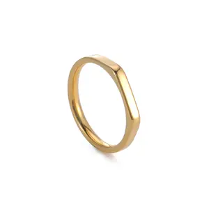 Титановая печатка Роскошная золотая Нержавеющая сталь Пара тонкое обручальное кольцо цена для женщин ювелирные изделия Позолоченные