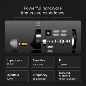 مضخم صوت معدني ND X12 ضبط HIFI داخل الأذن مراقبة سدادة أذن 1DD + 5BA سماعة رأس لمحبي سماعة أذن - Product Image 6