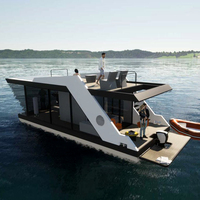 Maison flottante de luxe, yacht, hôtel préfabriqué en conteneur, maison sur l'eau, maison flottante préfabriquée solaire