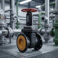 Vanne à opercule en fonte selon la norme russe GOST, vanne à opercule à bride en fonte ductile PN10 PN16 pour système d'alimentation en eau