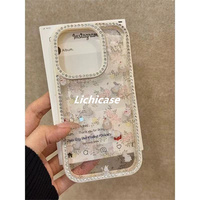 Lichicase Anti Jaunissement Multi Couleur Cadre Diamant TPU Cas pour iPhone 16Plus 16E Mignon Téléphone Cas