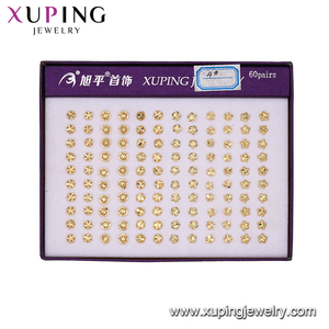 Pendientes-150 xuping Joyería en Promoción Pendientes de Botón Chapados en Oro de 14k - Product Image 5