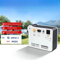 Générateur solaire portable LiFePO4 1000Wh, station d'alimentation 500W avec UPS et charge solaire pour la maison, l'extérieur et les situations d'urgence