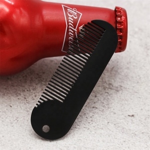 <span class=keywords><strong>Peigne</strong></span> à barbe en acier inoxydable, outil de coiffure, antistatique, pour Salon, 1 pièce - Product Image 3