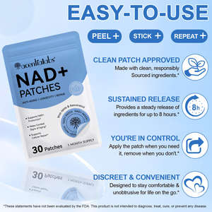 アセンシャルラボ 30枚入り 生分解性NAD経皮パッチ NAD+生成をサポート エネルギー増強 NAD+パッチ 男性＆女性用 - Product Image 5