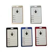 Porte-badge en alliage d'aluminium pour cartes d'identité et de visite, étui en métal pour cartes professionnelles