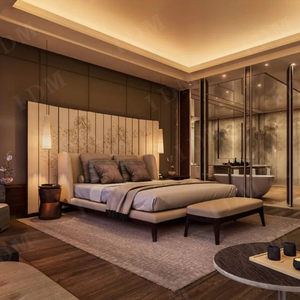 Sang Trọng 5 Sao Khách Sạn Phòng Ngủ Đặt Hiện Đại Gỗ Rắn Tùy Chỉnh Thực Hiện Vua Kích Thước Cho Sử Dụng Căn Hộ - Product Image 1