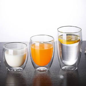 Tasse de bureau en céramique transparente créative avec verre isolé à double couche, design classique pour l'eau, le café ou le lait - Product Image 4