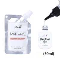 Base et Top Coat en Gel UV Non Lavable Longue Durée, Recharge en Grand Flacon 50ml/100ml/500ml pour Salon de Manucure et Beauté