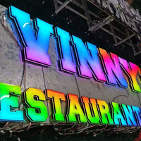 Lettres LED 3D personnalisées, lettres en acrylique éclairées par l'avant, lettres en relief, dégradé de couleurs arc-en-ciel, logo pour devanture de magasin