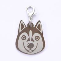 Tête de chien minimaliste porte-clés en acier inoxydable pendentif pour animaux de compagnie UV Vintage métal à la mode américain amoureux des animaux cadeau pour sacs clés