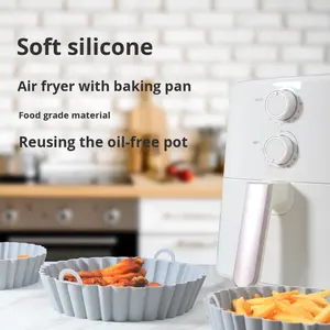 Plat à pâtisserie réutilisable et écologique et bol spécifique pour friteuse à air - Résistant à la chaleur de qualité alimentaire - Plat à gâteau résistant au four - Product Image 1