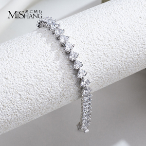 Joyería Personalizada MSB-644, Cadena de Pulsera de Diamantes de Laboratorio en Forma de Trillón, Oro de 18K - Product Image 3