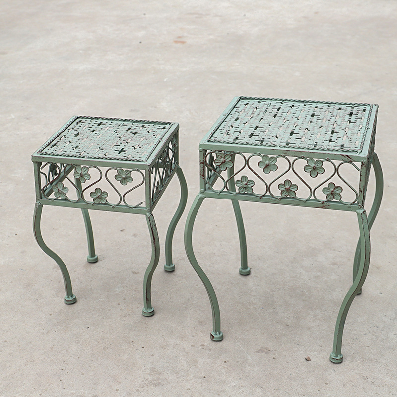 Ensemble deux pièces carré-vert vieilli