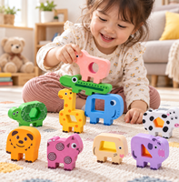 Blocs d'empilage en mousse EVA, jouet de puzzle d'équilibre sur le thème des animaux de la jungle, ensemble de jeu éducatif pour l'apprentissage précoce des tout-petits