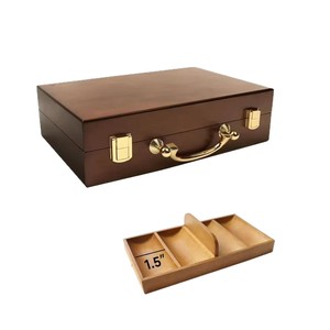 Nouvelle boîte à jetons en bois transfrontalière, boîte à jetons Texas Hold'em, boîte à jetons portable en bois, boîte de rangement en bois - Product Image 3