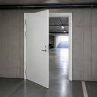 Porte coupe-feu en acier robuste avec cadre en acier et poignée à levier pour garage souterrain