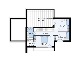 Villa modulaire à deux étages avec toit plat et un grand <span class=keywords><strong>garage</strong></span> pouvant accueillir deux voitures - Product Image 4