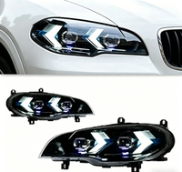 Conjunto de Faros Delanteros para Modelo E71 X6 2008-2014 - Modelo Antiguo a Modelo Nuevo - Luces de Circulación Diurna LED de 12 V y 6000 K