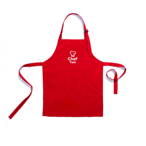 Delantales de Cocina Personalizados al por Mayor con Logotipo Personalizado, de Poliéster Rojo, para Chefs, Cafeterías, Restaurantes, para Niños y Adultos - Product Image 1