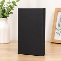 Boîte cadeau personnalisée réutilisable et portable en tissu noir doublé d'éponge pour clés USB, événements technologiques et promotions de marque
