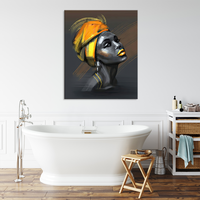 Peinture de paysage sur toile, élégante dame africaine, art mural sur toile pour femmes