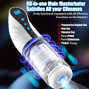 Giocattoli Automatici per la Stimolazione Maschile con 9 Modalità di Succhio, Spinta e Rotazione, Coppa per Masturbazione, Macchina per Sesso Orale, Pompa Vaginale per Adulti - Product Image 1