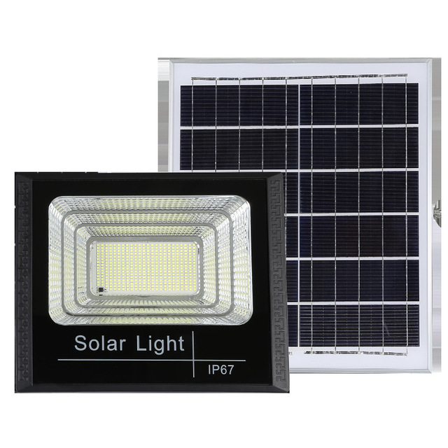 Automatic Solar Powered LED Garden Light Waterproof IP67 Flood Light ABS Body Light-Up Dark Remote Control Dimmable for Home Use