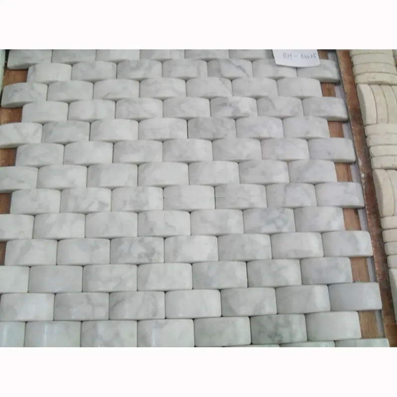 Италия Каррара Белый баскей плетение мозаика мраморная плитка