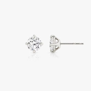 Boucles d'oreilles clous de luxe en diamant brillant de laboratoire, personnalisables OEM/ODM, en or 14K/18K/22K pour femme, avec diamants latéraux de 0,5 ct, fermeture push-back - Product Image 5