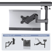 Bras de moniteur en acier noir KHCOOHOO avec ressort à gaz, 13-32 pouces, VESA 75/100, charge de 9 kg, hauteur réglable, rotation à 360 degrés, inclinaison de 45 degrés