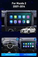 BQCC 9-Zoll Android 15 IPS-Display Kabelloses CarPlay Android Auto RDS ASP 4G WIFI GPS Media Stereo für Mazda 2 2007-2014