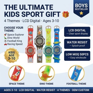 Montre électronique numérique colorée pour enfants, montre créative en PVC de dessin animé pour garçons et filles - Product Image 4