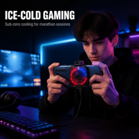 Refroidisseur de téléphone magnétique U-Jie F86 à semi-conducteurs -9°C Congélation profonde 11W Contrôle de température IA 3 vitesses Ventilateur LED RGB Matériau ABS pour le gaming
