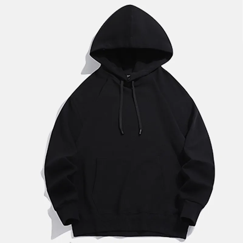 Sudadera personalizada Unisex Heavyweight Plain Blank Logo 100% algodón French Terry Streetwear Fleece Oversized Men Bulk Black Hoodie