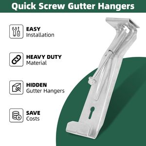 Supports de gouttière de 5, 6 et 7 pouces en alliage d'aluminium, crochets à vis utilisés pour fixer les gouttières - Product Image 4